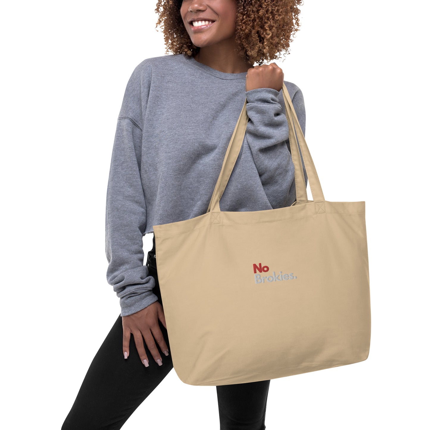 No Brokies Large Organic Tote Bag